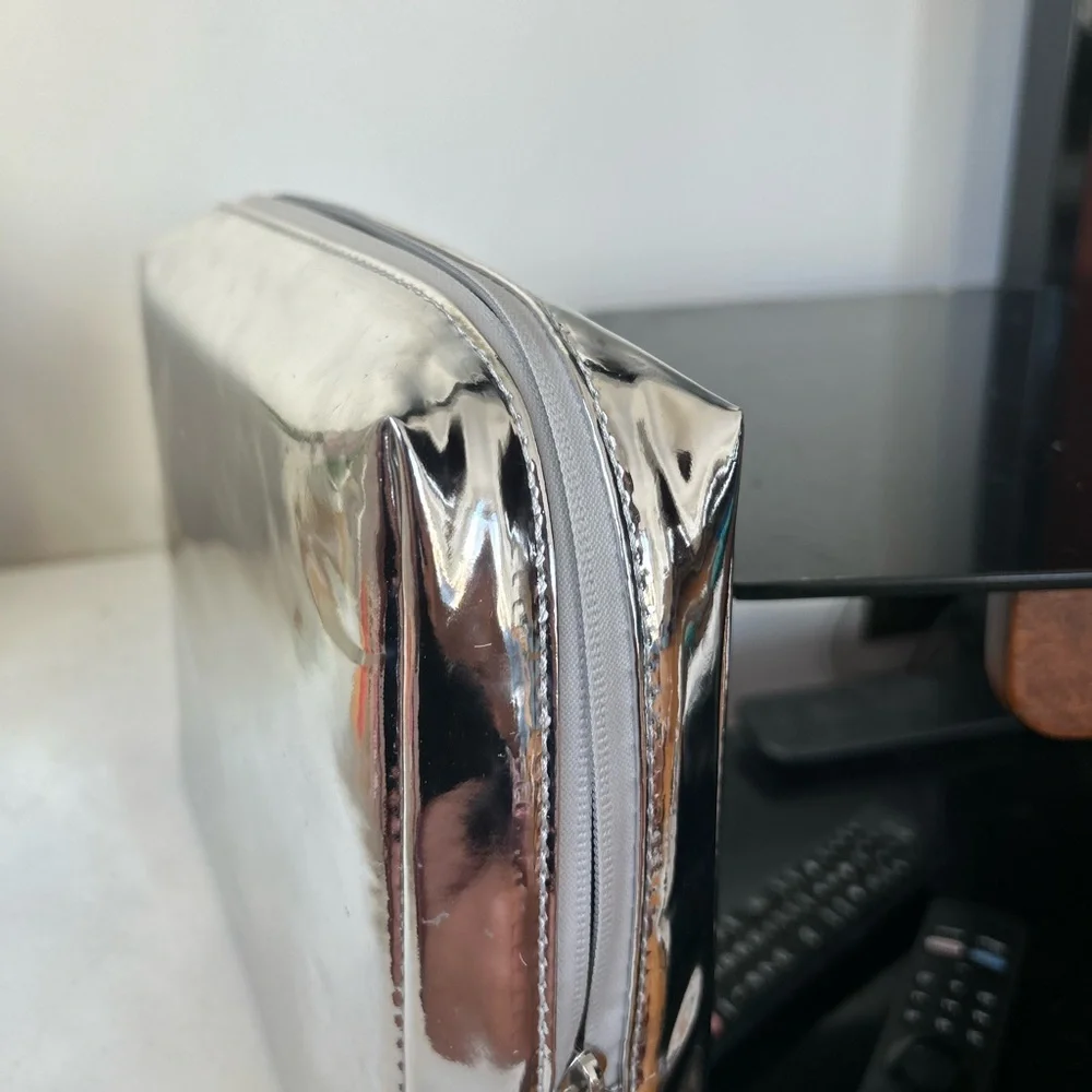 designed by cali PU Leather Holographic Makeup Cosmetic Bag Toiletries Organizer
